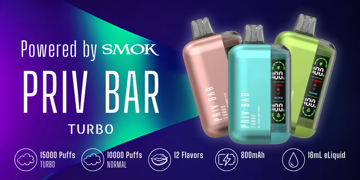 Priv Bar Turbo 15K Disposable Vape By Smok - 15,000 Puffs! VC Priv Bar Turbo 15K Disposable Vape By Smok - 15,000 Puffs! VC