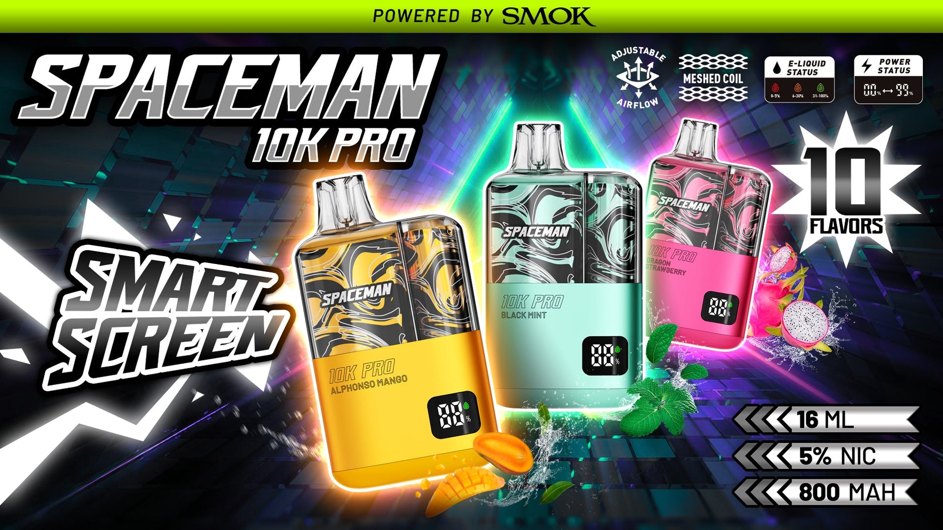 SpaceMan 10K Pro by Smok Disposable Vape — VC