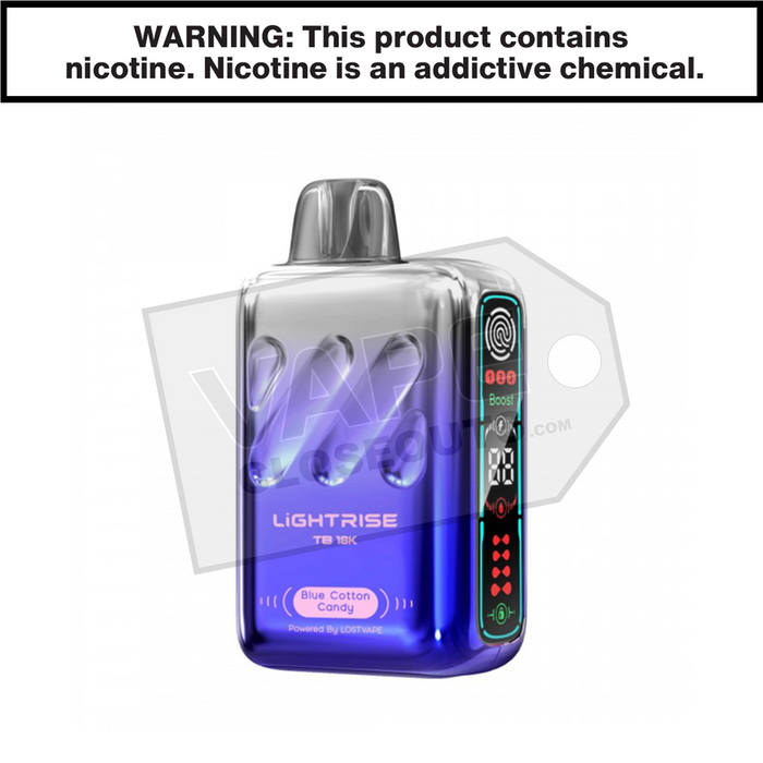 Blue Cotton Candy Lightrise TB 18K Disposable Vape Blue Cotton Candy Lightrise TB 18K Disposable Vape