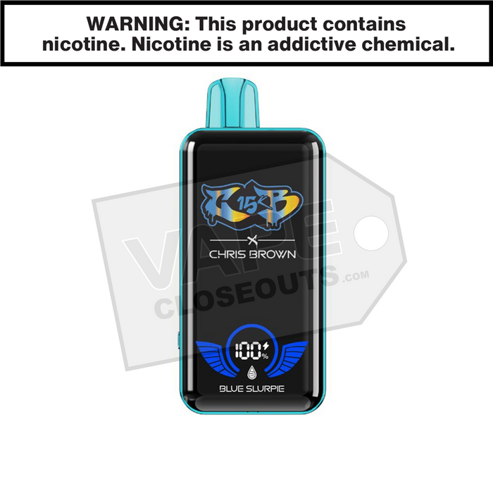 chris brown cb15000 disposable vape Blue Slurpie Chris Brown CB15K Disposable Vape
