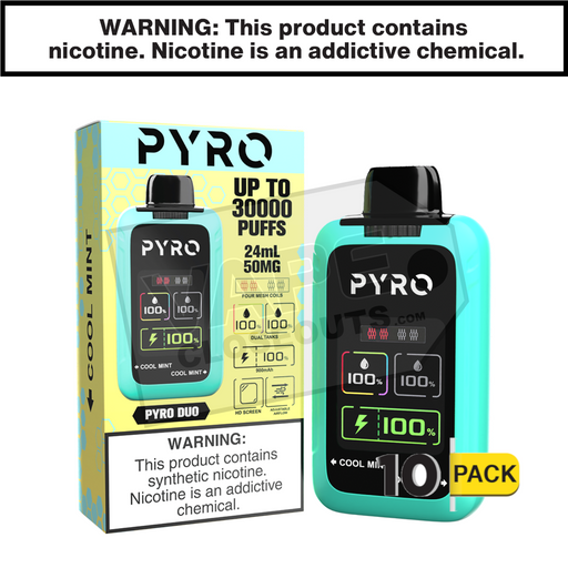  Cool Mint pyro duo disposable vape 30000 30k puffs 10 pack