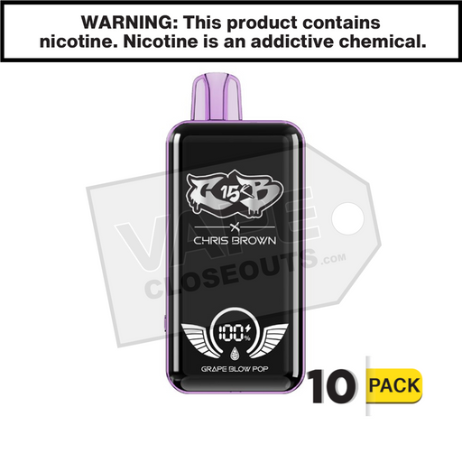 chris brown cb15000 disposable vape Grape Blow Pop Chris Brown CB15K Disposable Vape