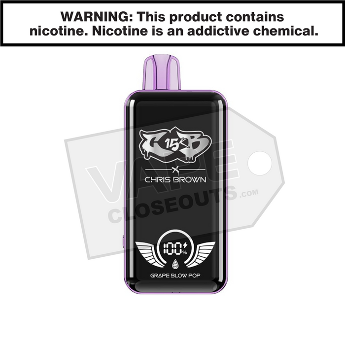 Grape Blow Pop Chris Brown CB15K Disposable Vape Grape Blow Pop Chris Brown CB15K Disposable Vape