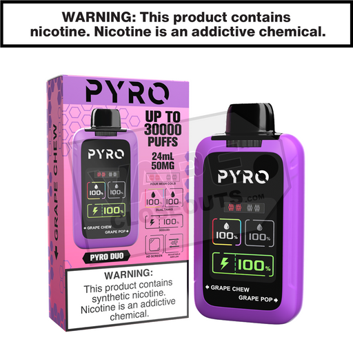   Grape Chew Grape Pop pyro duo disposable vape 30000 30k puffs