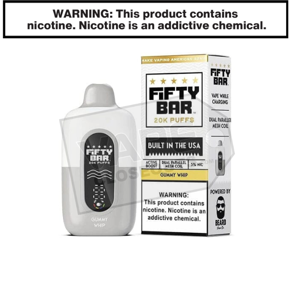 Gummy Whip Fifty Bar V2 20K Disposable Vape Gummy Whip Fifty Bar V2 20K Disposable Vape