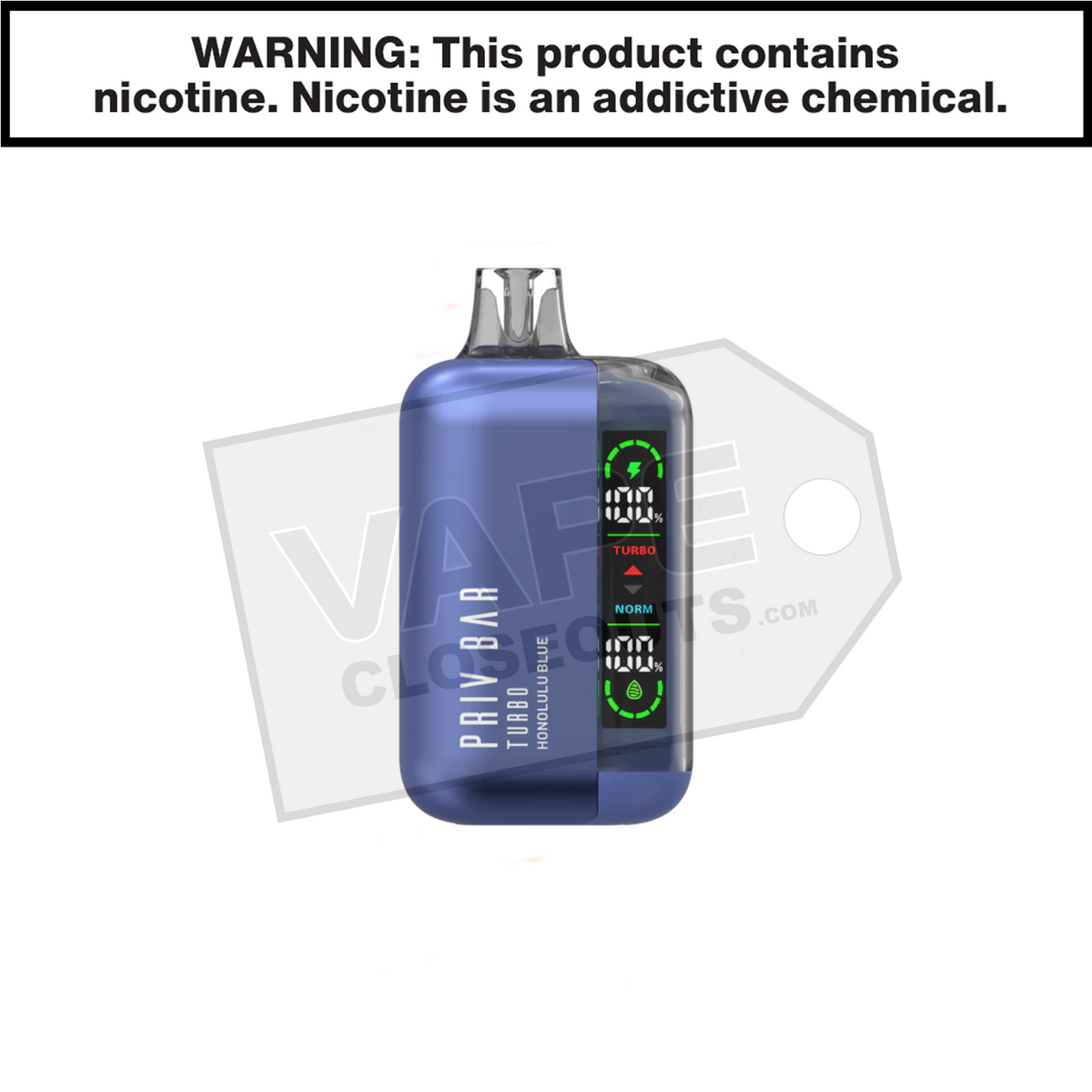 Honolulu Blue Priv Bar Turbo 15K Disposable Vape By SMOK Honolulu Blue Priv Bar Turbo 15K Disposable Vape By SMOK