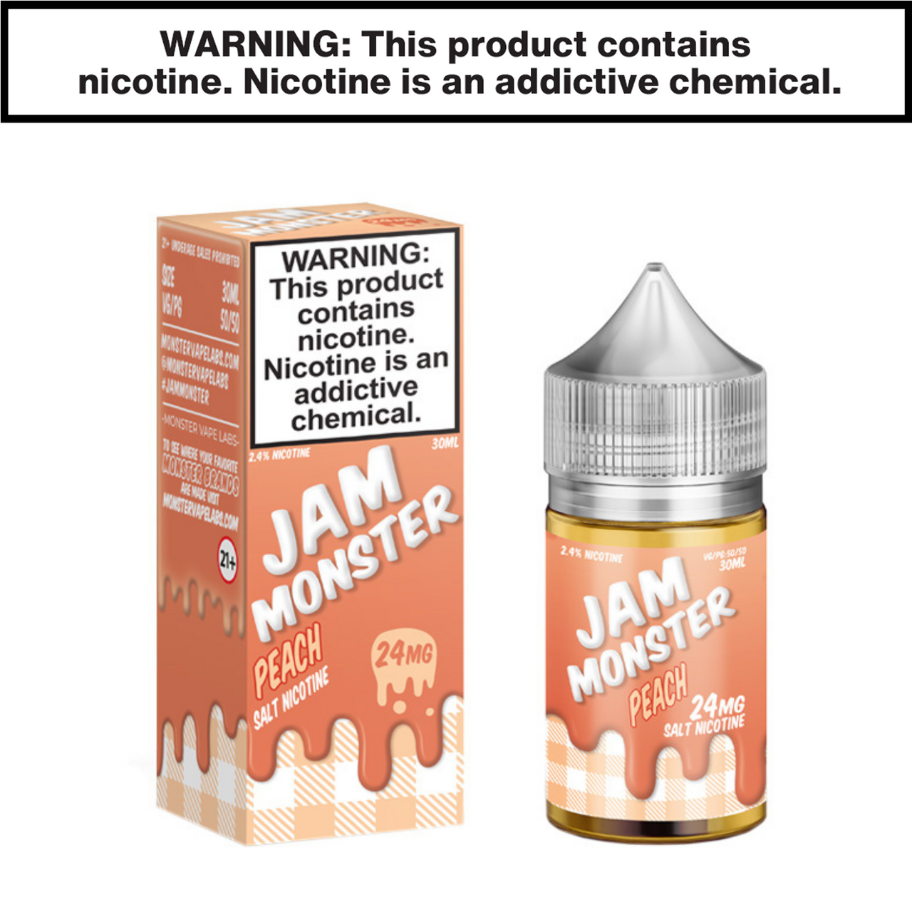 Peach Jam Monster eJuice 30mL Salt Nic