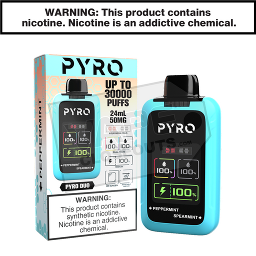 Peppermint Spearmint pyro duo disposable vape 30000 30k puffs