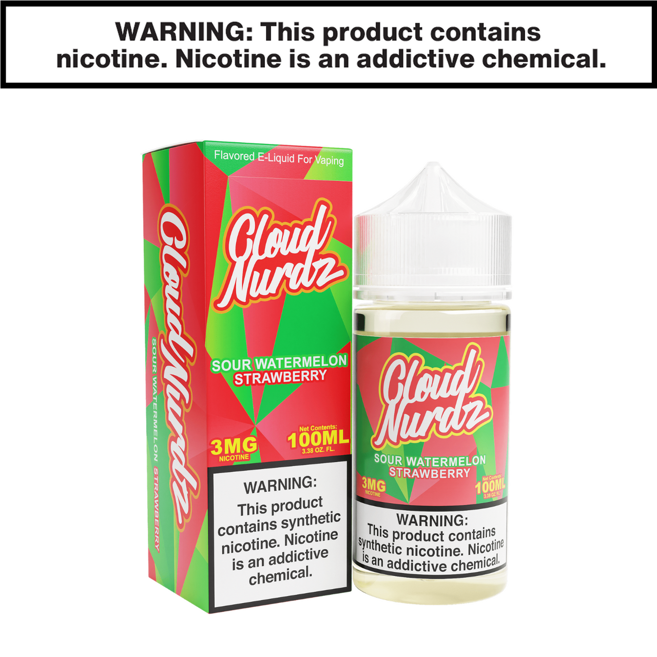 Sour Watermelon Strawberry Freebase Cloud Nurdz eJuice 