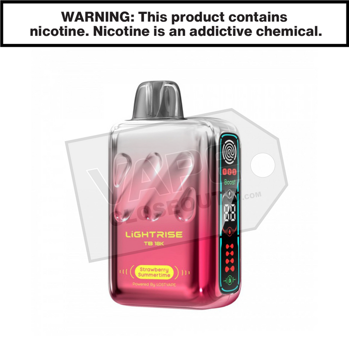 Strawberry Summertime Lightrise TB 18K Disposable Vape Strawberry Summertime Lightrise TB 18K Disposable Vape