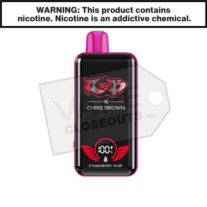 Strawberry Whip Chris Brown CB15K Disposable Vape VC Strawberry Whip Chris Brown CB15K Disposable Vape VC