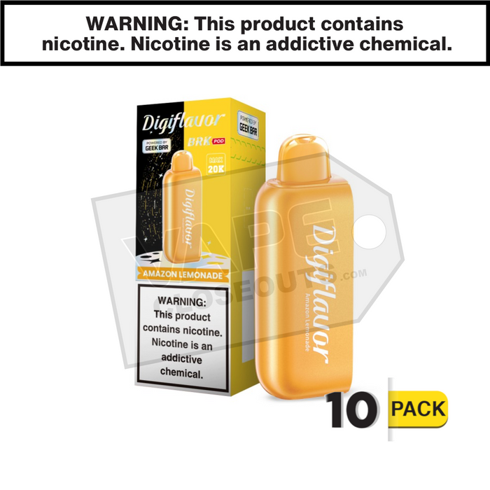 Amazon Lemonade Geek Bar DigiFlavor BRK Pod 20K Disposable Vape Amazon Lemonade Geek Bar DigiFlavor BRK Pod 20K Disposable Vape