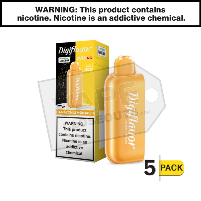 Amazon Lemonade Geek Bar DigiFlavor BRK Pod 20K Disposable Vape Amazon Lemonade Geek Bar DigiFlavor BRK Pod 20K Disposable Vape