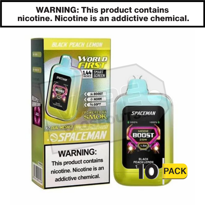 spaceman nebula 25000 plus disposable vape Black Peach Lemon Spaceman Nebula 25K Plus Disposable Vape