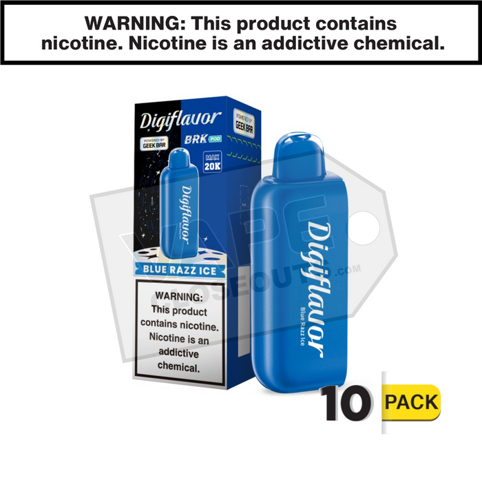 Blue Razz Ice Geek Bar Digiflavor BRK Pod 20K Disposable Vape Blue Razz Ice Geek Bar Digiflavor BRK Pod 20K Disposable Vape