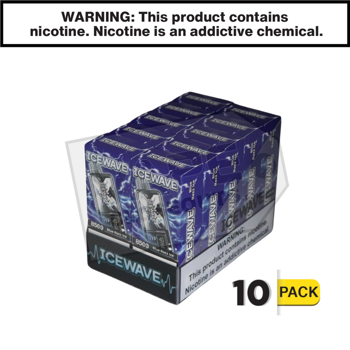 Blue Razz Ice Icewave X8500 Disposable Vape 10 pack