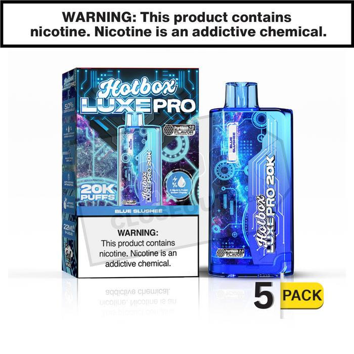 Blue Slushee Hotbox Luxe Pro 20K Disposable Vape 5 pack