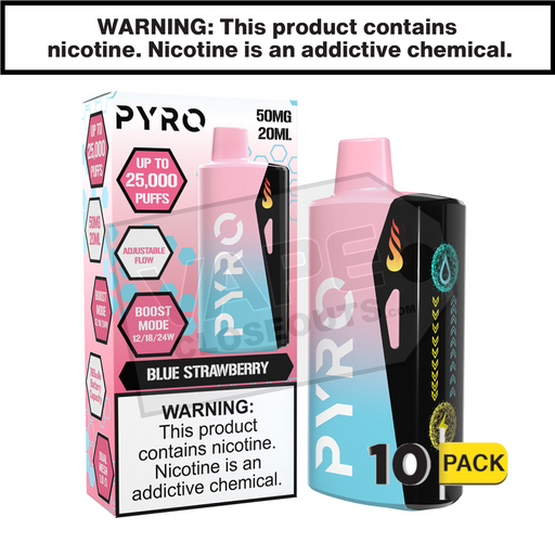 Blue Strawberry Pyro Boost 25K Disposable Vape 10 Pack