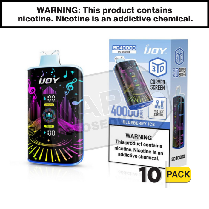 Blueberry Ice iJoy Bar SD40000 Disposable Vape 10 pack