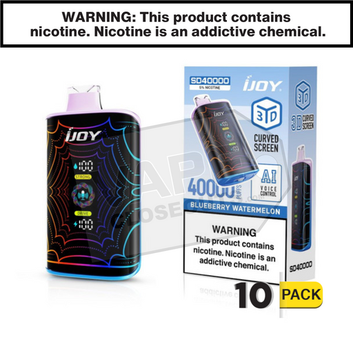 Blueberry Watermelon iJoy Bar SD40000 Disposable Vape
10 pack