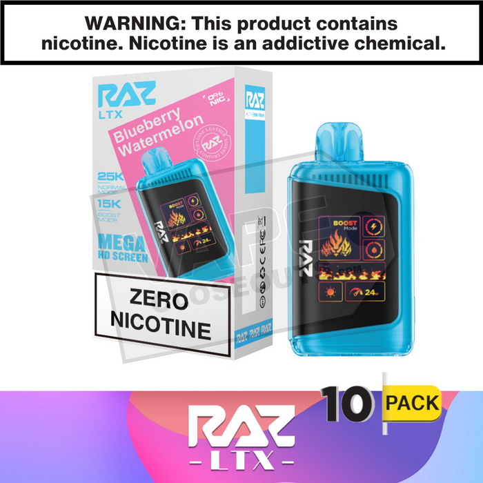 Blueberry Watermelon RAZ LTX 25K ZERO Nicotine Disposable Vape VC Blueberry Watermelon RAZ LTX 25K ZERO Nicotine Disposable Vape VC