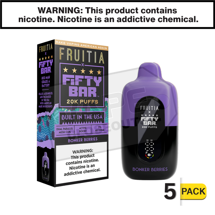 Blueberry Pound Cake Fifty Bar Fruitia 20K Disposable Vape
