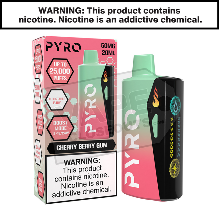 Cherry Berry Gum Pyro Boost 25K Disposable Vape