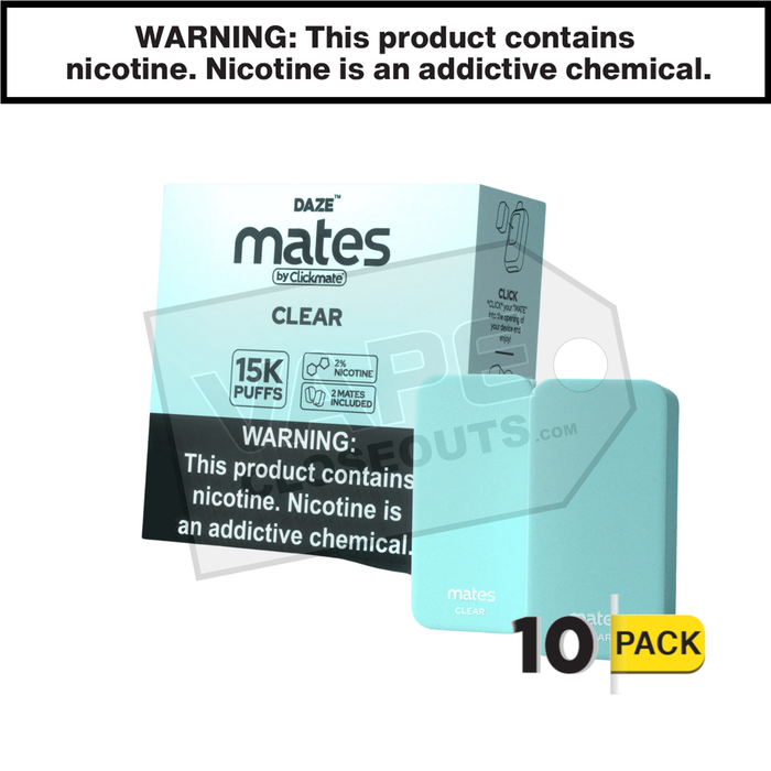 Clear 7 Daze Clickmate Mates Pod 2% Nicotine 10 Pack