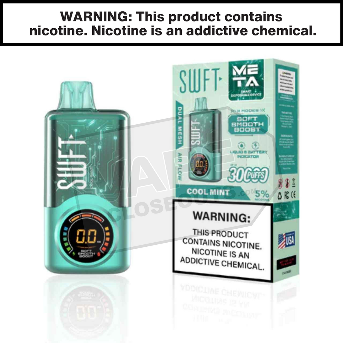 Cool Mint SWFT Meta 30K Disposable Vape Cool Mint SWFT Meta 30K Disposable Vape