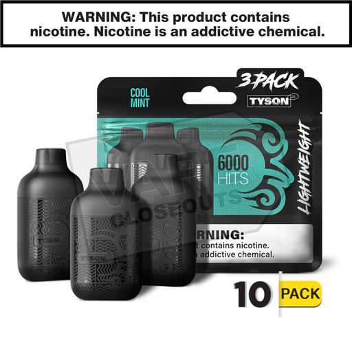 Cool Mint Tyson 2.0 Lightweight 6k Puff Disposable Vape (3-Pack) 10 Pack