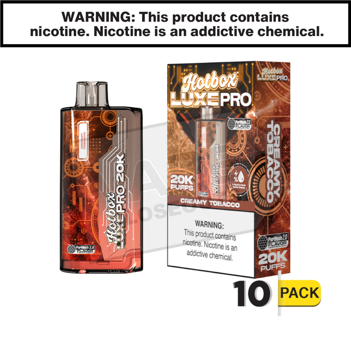 Creamy Tobacco Hotbox Luxe Pro 20K Disposable Vape Creamy Tobacco Hotbox Luxe Pro 20K Disposable Vape