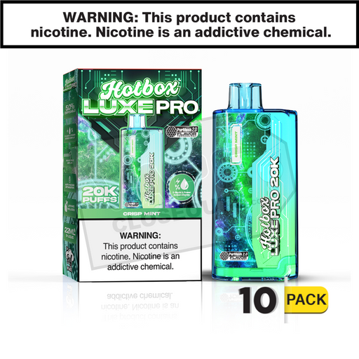 Crisp Mint Hotbox Luxe Pro 20K Disposable Vape Crisp Mint Hotbox Luxe Pro 20K Disposable Vape