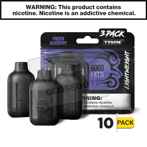 Frozen Blueberry Tyson 2.0 Lightweight 6k Puff Disposable Vape (3-Pack) 10 pack