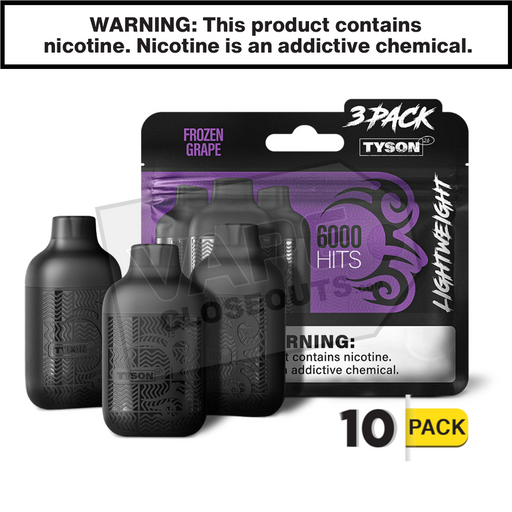 Frozen Grape Tyson 2.0 Lightweight 6k Puff Disposable Vape (3-Pack)
