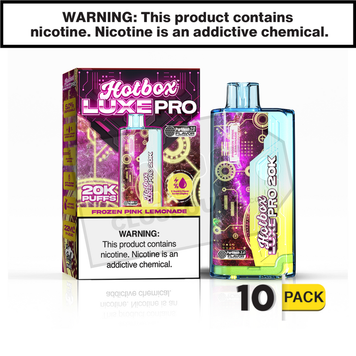 Frozen Pink Lemonade Hotbox Luxe Pro 20K Disposable Vape Frozen Pink Lemonade Hotbox Luxe Pro 20K Disposable Vape