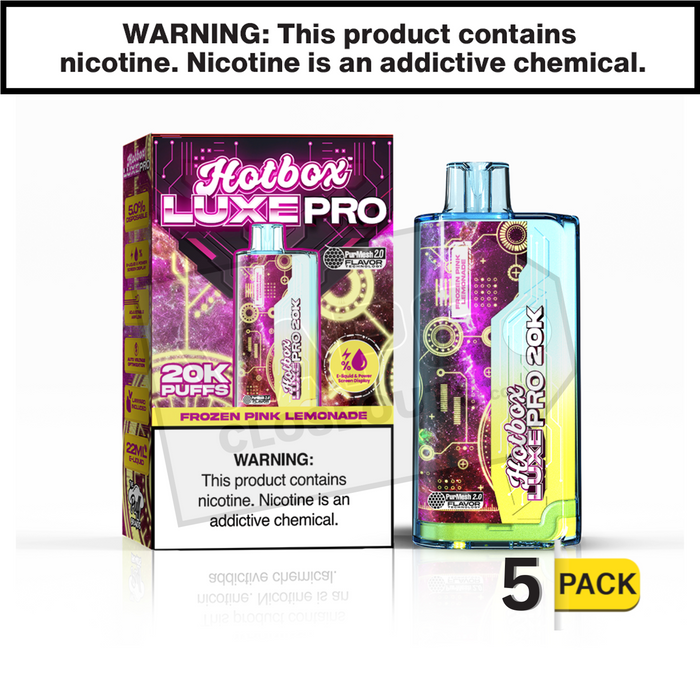 Frozen Pink Lemonade Hotbox Luxe Pro 20K Disposable Vape Frozen Pink Lemonade Hotbox Luxe Pro 20K Disposable Vape