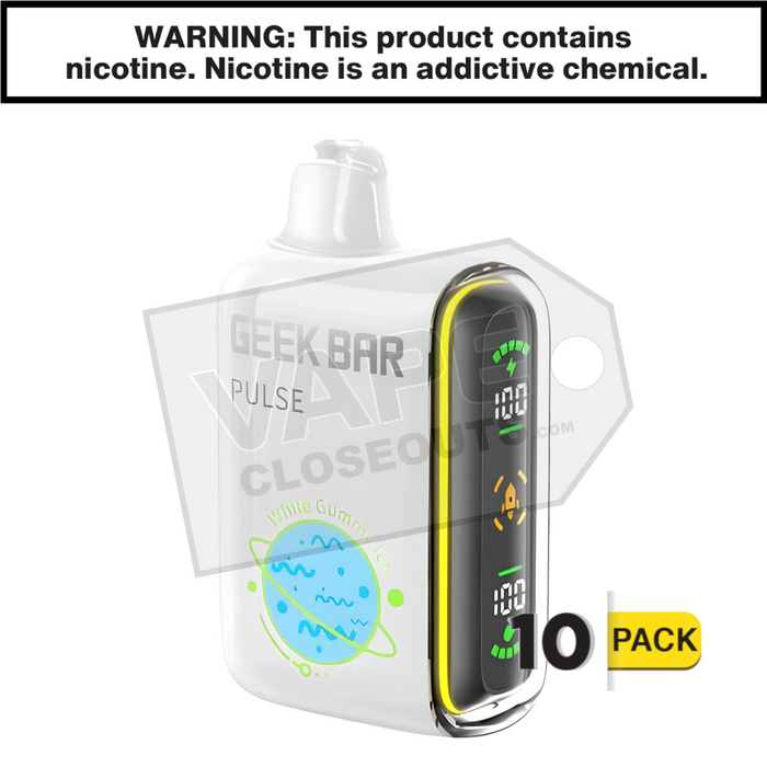 White Gummy Ice Geek Bar Pulse Disposable Vape White Gummy Ice Geek Bar Pulse Disposable Vape