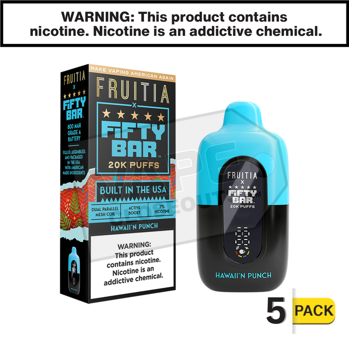 Hawaii'n Punch Fifty Bar Fruitia 20K Disposable Vape
