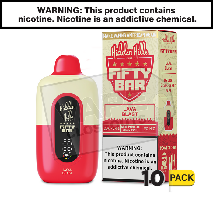 Lava Blast Fifty Bar 20K Hidden Hills Disposable Vape Lava Blast Fifty Bar 20K Hidden Hills Disposable Vape