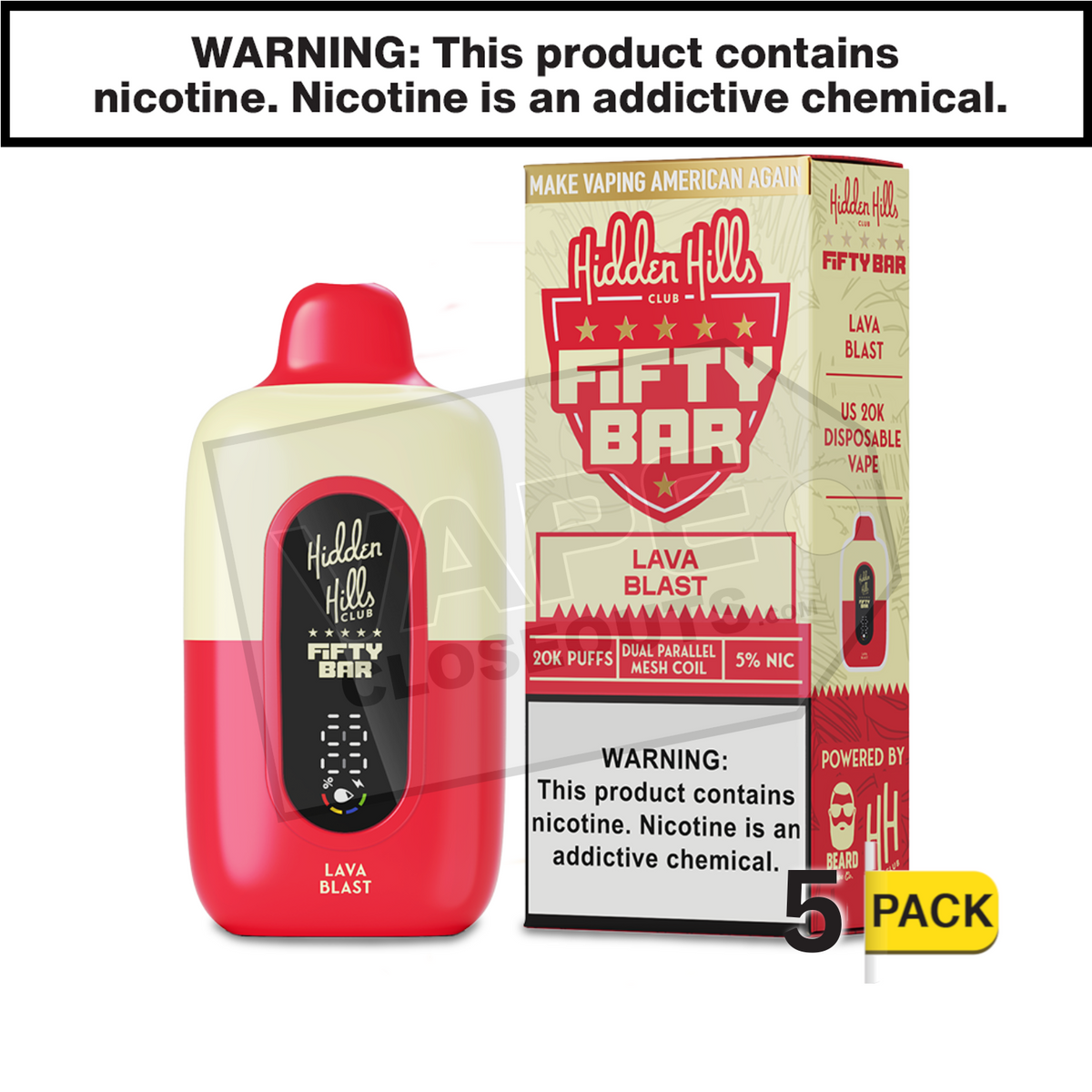 fifty bar hidden hills vape Lava Blast Fifty Bar 20K Hidden Hills Disposable Vape