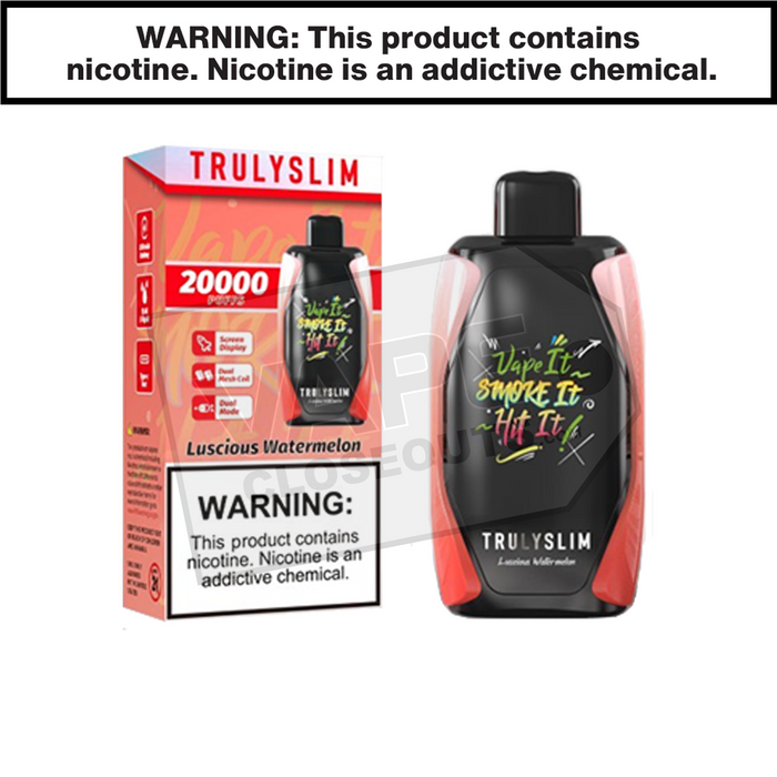 luscious watermelon truly bar trulyslim 20K disposable vape Truly Bar Trulyslim 20K Disposable Vape 20000 Puffs