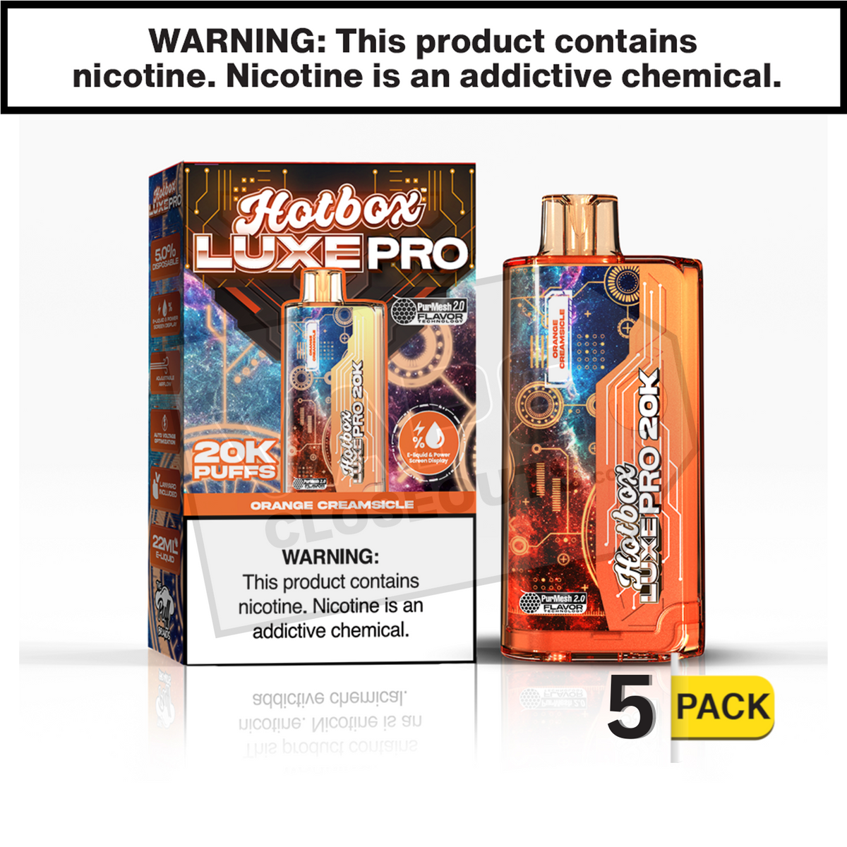 Orange Creamsicle Hotbox Luxe Pro 20K Disposable Vape