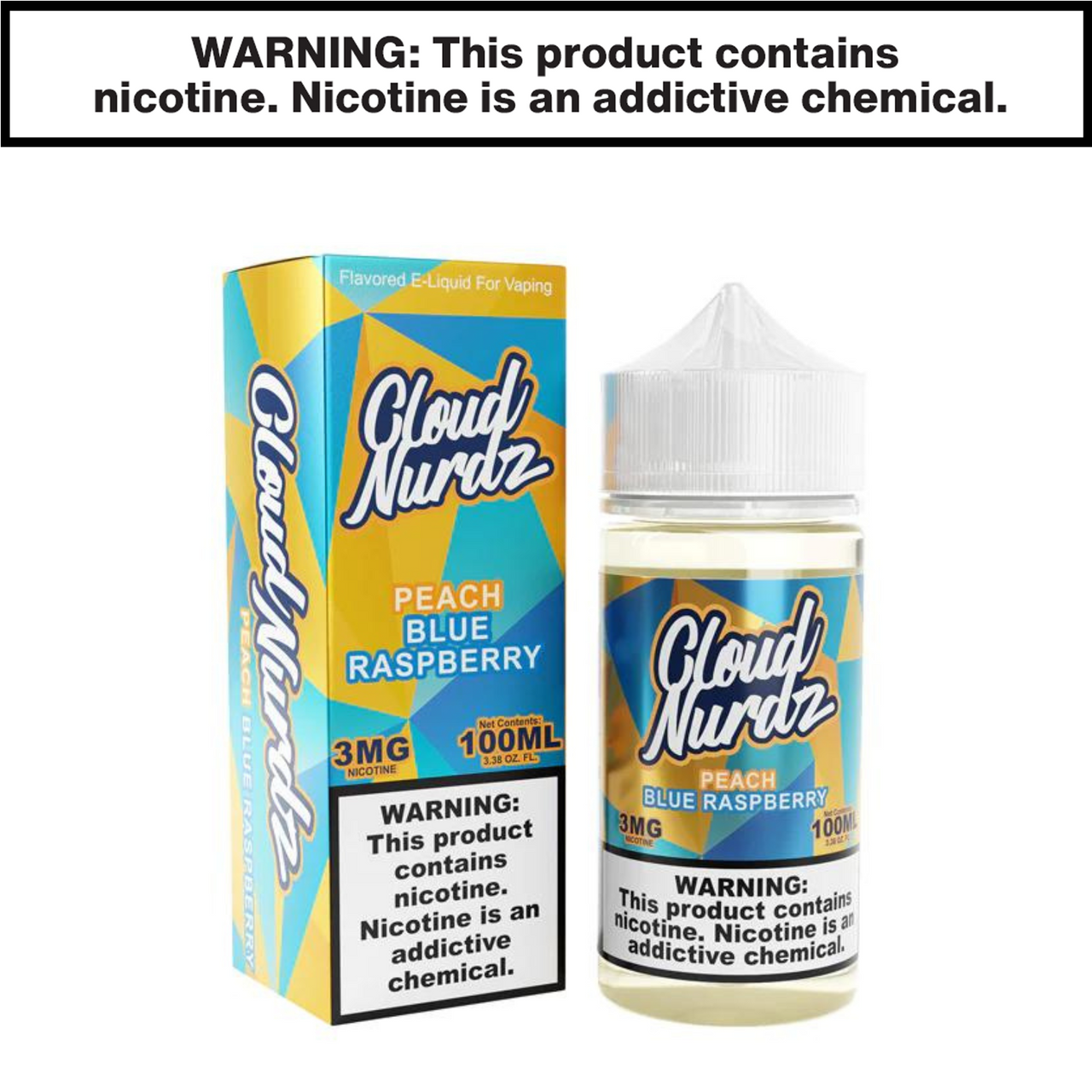 Peach Blue Razz Freebase Cloud Nurdz eJuice 