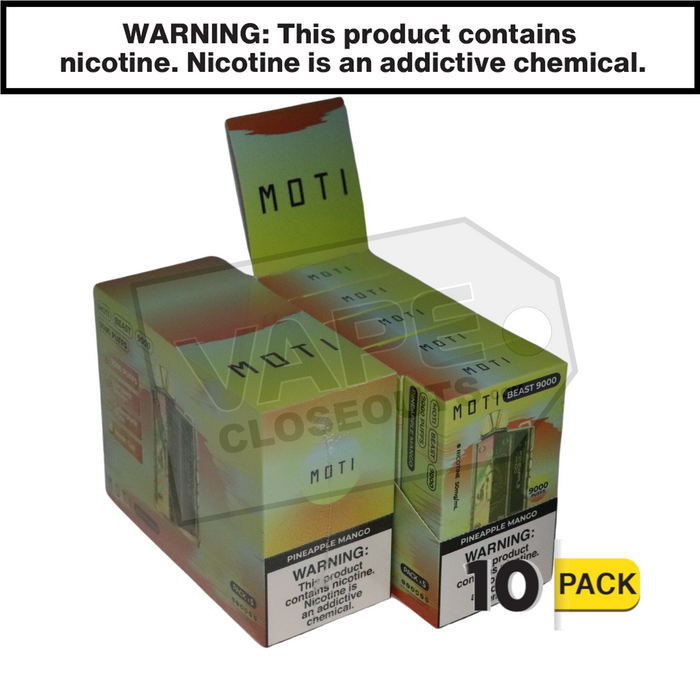 Pineapple Mango Moti Beast 9000 Disposable Vape 10 pack