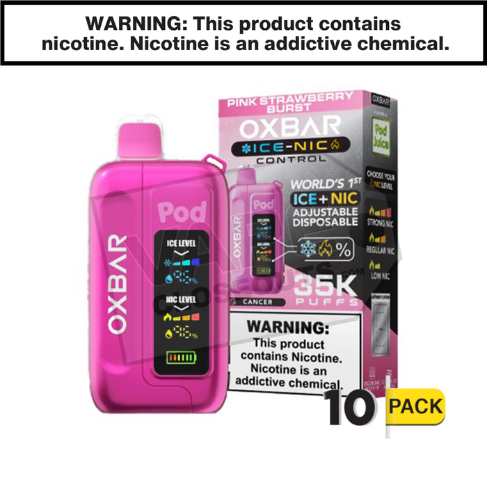 Pink Strawberry Burst OXBAR X Pod Juice Ice-Nic Control 35K Pink Strawberry Burst OXBAR X Pod Juice Ice-Nic Control 35K