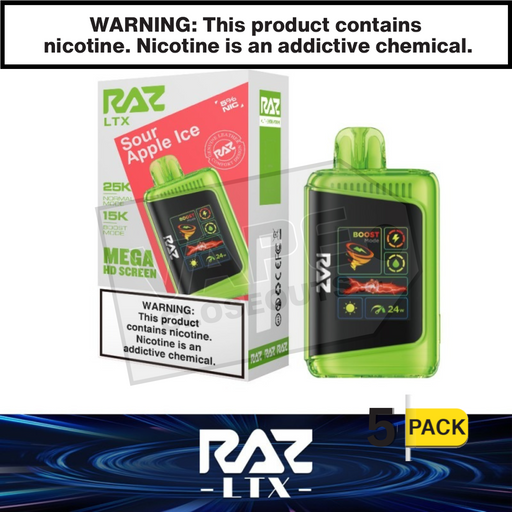 Sour Apple Ice RAZ LTX 25K Disposable Vape