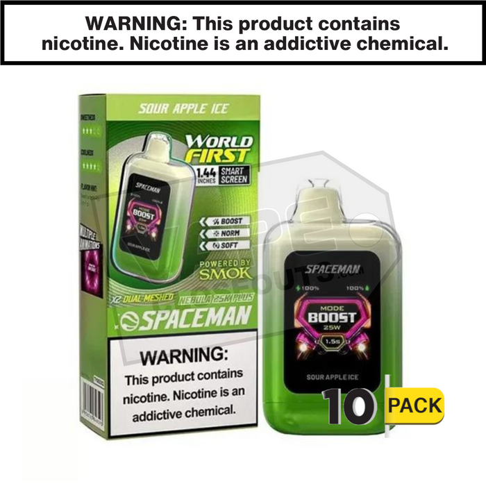 Sour Apple Ice Spaceman Nebula 25K Plus Disposable Vape Sour Apple Ice Spaceman Nebula 25K Plus Disposable Vape
