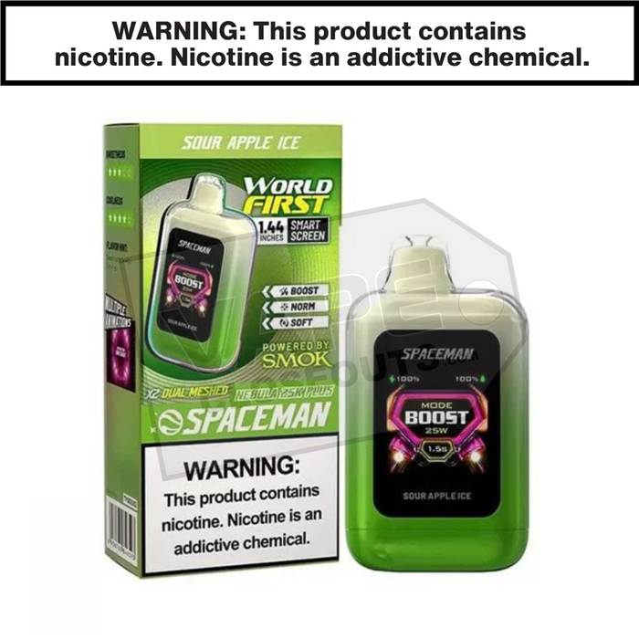Sour Apple Ice Spaceman Nebula 25K Plus Disposable Vape Sour Apple Ice Spaceman Nebula 25K Plus Disposable Vape