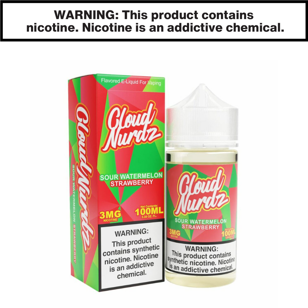 Sour Watermelon Strawberry Freebase Cloud Nurdz eJuice 