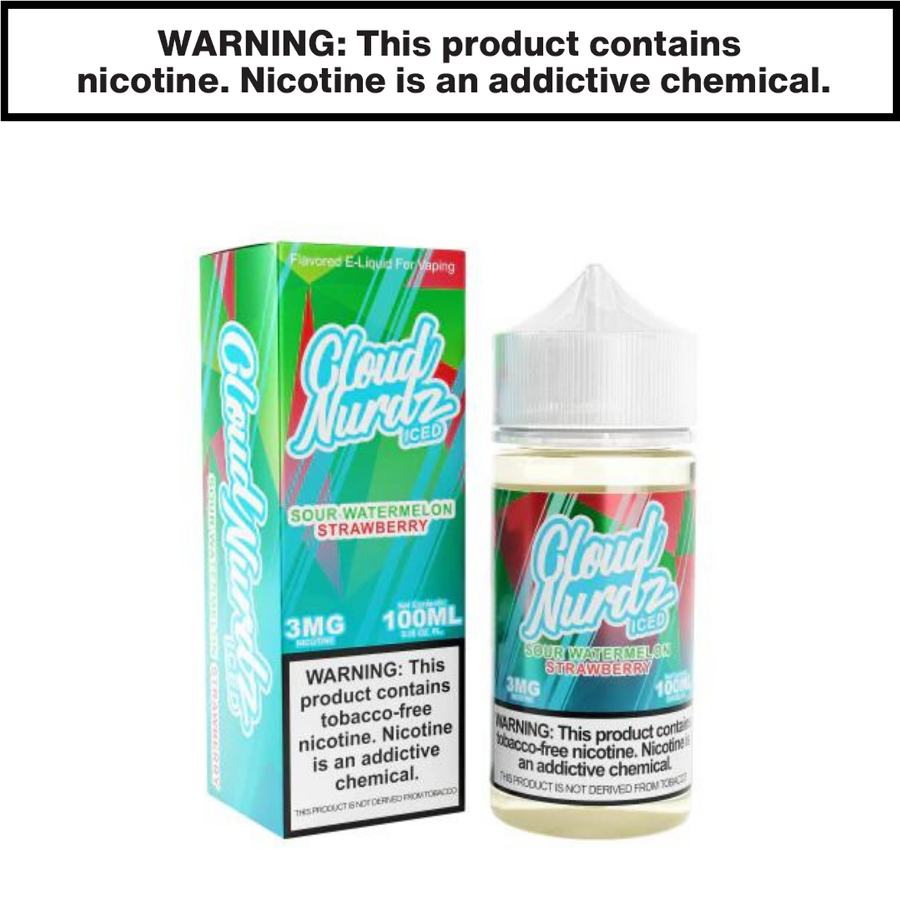 Sour Watermelon Strawberry Iced Freebase Cloud Nurdz eJuice 